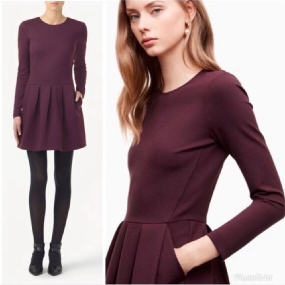 Wilfred Aritzia Casual A-Line Dress Maroon